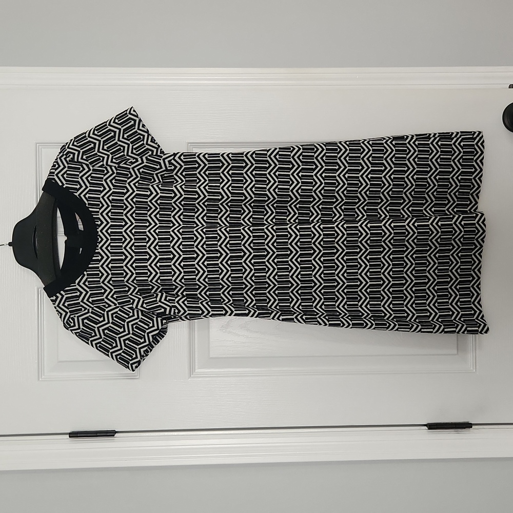 Banana Republic black and white mini dress